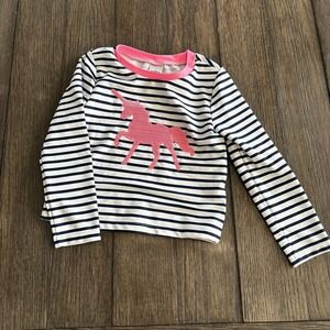 Oshkosh Girls 24 Month Rash Guard Swim Top‎ Striped Unicorn Pink Blue
